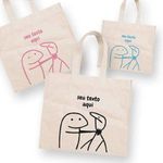 Sacola de Algodão Cru 20x22cm para Presente Personalizada Flork Meme - Sufocando - 01 unidade