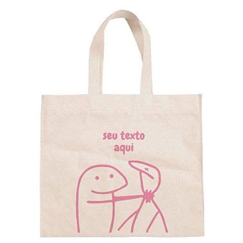 Sacola de Algodão Cru 20x22cm para Presente Personalizada Flork Meme - Sufocando - 01 unidade