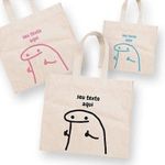 Sacola de Algodão Cru 22x33cm para Presente Personalizada Flork Meme - Joinha - 01 unidade