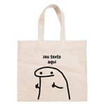 Sacola de Algodão Cru 22x33cm para Presente Personalizada Flork Meme - Joinha - 01 unidade