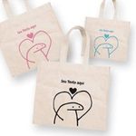 Sacola de Algodão Cru 30x40cm para Presente Personalizada Flork Meme - Apaixonado - 01 unidade
