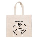 Sacola de Algodão Cru 30x40cm para Presente Personalizada Flork Meme - Apaixonado - 01 unidade