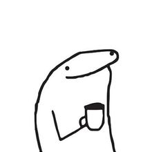 Transfer Vinílico Flork Meme - Bebendo Café - 01 unidade