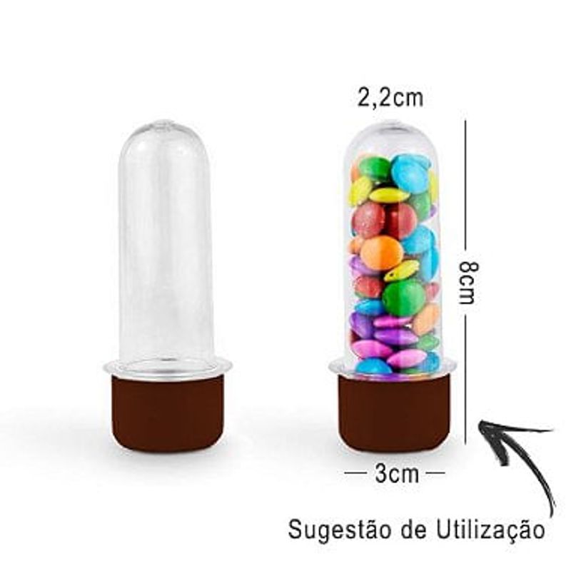 Mini Tubete Lembrancinha 8cm 10 unidades - Marrom e Festas