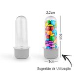 Mini Tubete Lembrancinha 8cm 10 unidades - Transparente e Festas