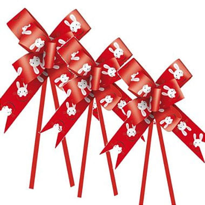 Laço Fácil Coelho Fantasia Vermelho - 10 unidades - Cromus Páscoa