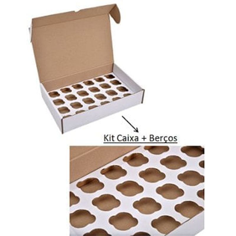 Caixa para Transporte 24 Mini Cupcakes com berço 22x34x7cm - Niagara