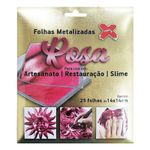 Folhas Rosa Metalizadas - Ref. 6117 - 25 unidades - Make Mais