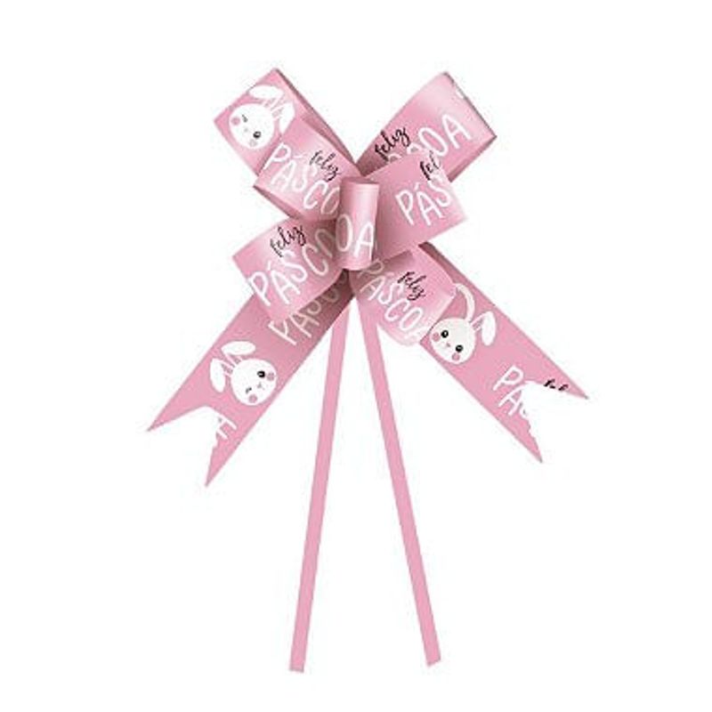 Laço Fácil - Feliz Páscoa Rosa - 10 Unidades - Cromus Páscoa