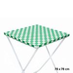 Toalha Plástica Cobre Manchas Perolizada - 78 x 78 cm - Xadrez Verde Bandeira - 10 unidades - CampFestas