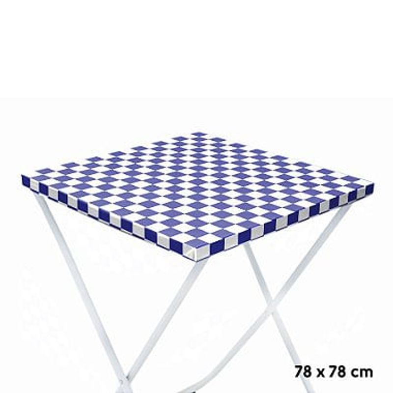 Toalha Plástica Cobre Manchas Perolizada - 78 x 78 cm - Xadrez Azul Escuro - 10 unidades - CampFestas