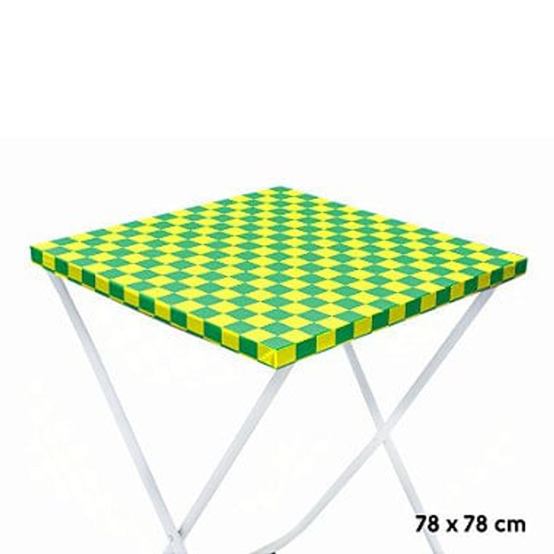 Toalha Plástica Cobre Manchas Perolizada - 78 x 78 cm - Xadrez Verde e Amarelo - 10 unidades - CampFestas