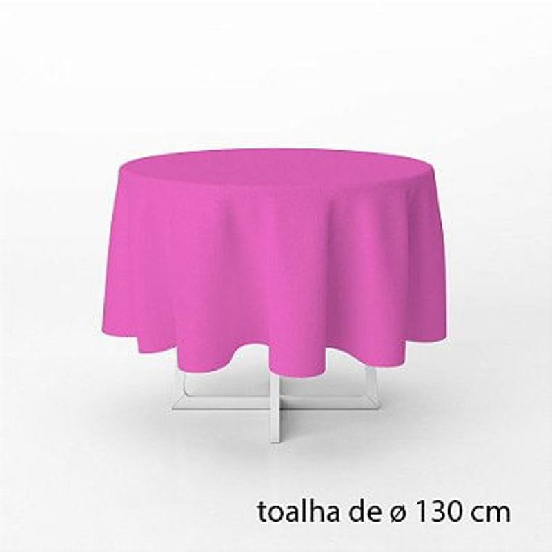 Toalha de Mesa Redonda em TNT -  130 cm diâmetro  - Rosa Chiclete - 1 unidade - Best Fest