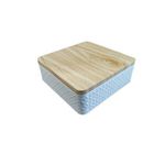 Lata Texturizada Quadrada Branca - 17x6 cm - 01 unidade e Festas