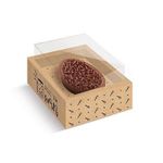 Caixa New Moldura para Meio Ovo com Colher - Kraft Doçura - 06 Unidades - Cromus Páscoa