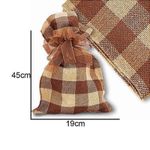 Saco Juta - 19Cmx45cm - Xadrez Natural/Marrom - 1 unidade - Halley Fitas