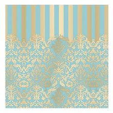 Saco 25x37 cm P/Presente Metalizado - Adamascado Azul/Ouro - 1000 unidades - Cromus Atacado