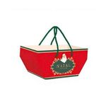 Cesta de Cartão Com Alça de Natal - Noel Vitoriano - 25x15cm - 10 unidades - Cromus