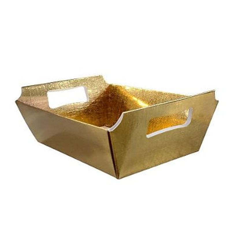 Cesta de Papel M 12,5X17X7cm - Dourado - 10 Unidades - ASSK