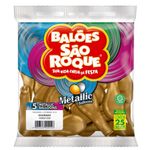 Balão Metalizado Dourado Tamanho 5 c/25 - São Roque