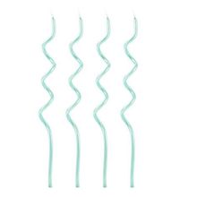 Vela Espiral Turquesa - Silver Plastic - 4 Un