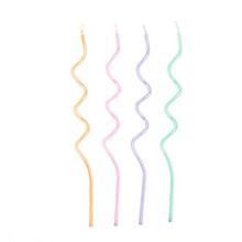 Vela Espiral Candy - Silver Plastic - 4 Un