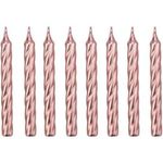 Vela Espiral Metalizada Rosa Bebê - Silver Plastic - 8 Un