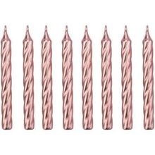 Vela Espiral Metalizada Rosa Bebê - Silver Plastic - 8 Un