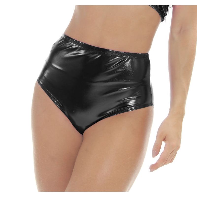 Hot Pants Metalizado Preto Para Carnaval Abrakadabra Fantasias PP