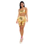 Shorts Babados Metalizado Dourado Pink Abrakadabra Fantasias
 P