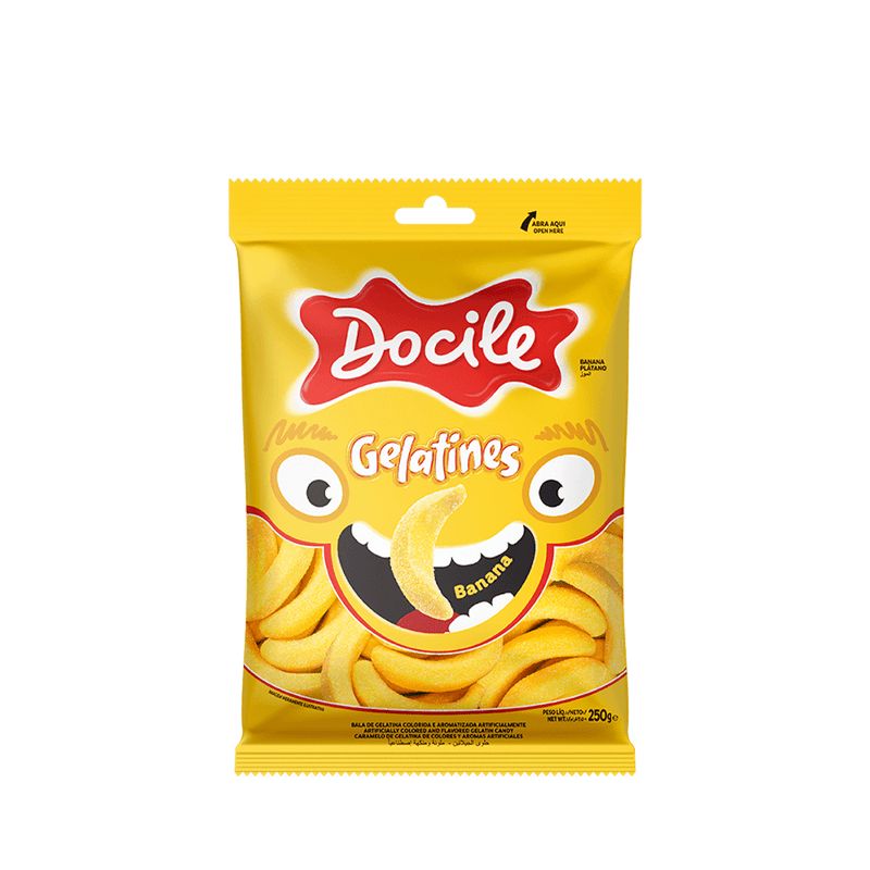 Pacote Bala Gelatines Banana - 250g