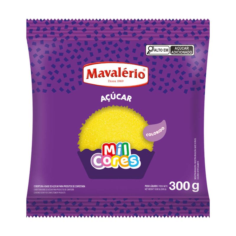 Açúcar Cristal Amarelo Mil Cores 300g - Mavalério