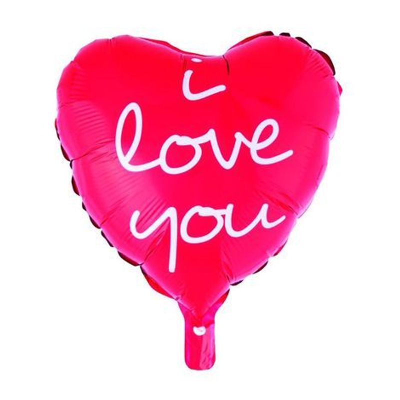 Balão Metalizado I Love You - Silver Plastic - 1 Un