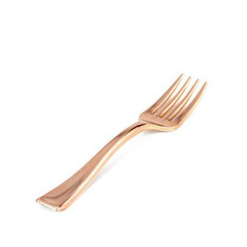 Garfo Sobremesa Rose Gold - Silver Plastic - 8 Un