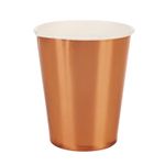 Copo Rose Gold - Silver Plastic - 8 Un