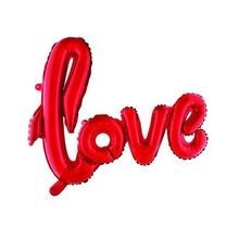 Balão Love Vermelho - Silver Plastic - 1 Un