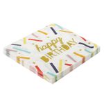 Guardanapo Folha Dupla Estampado Happy Birthday Confetes - SilverPlastic - 20 un