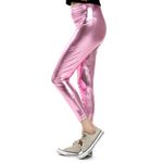 Calça Metalizada Lame Abrakadabra Fantasias Rosa