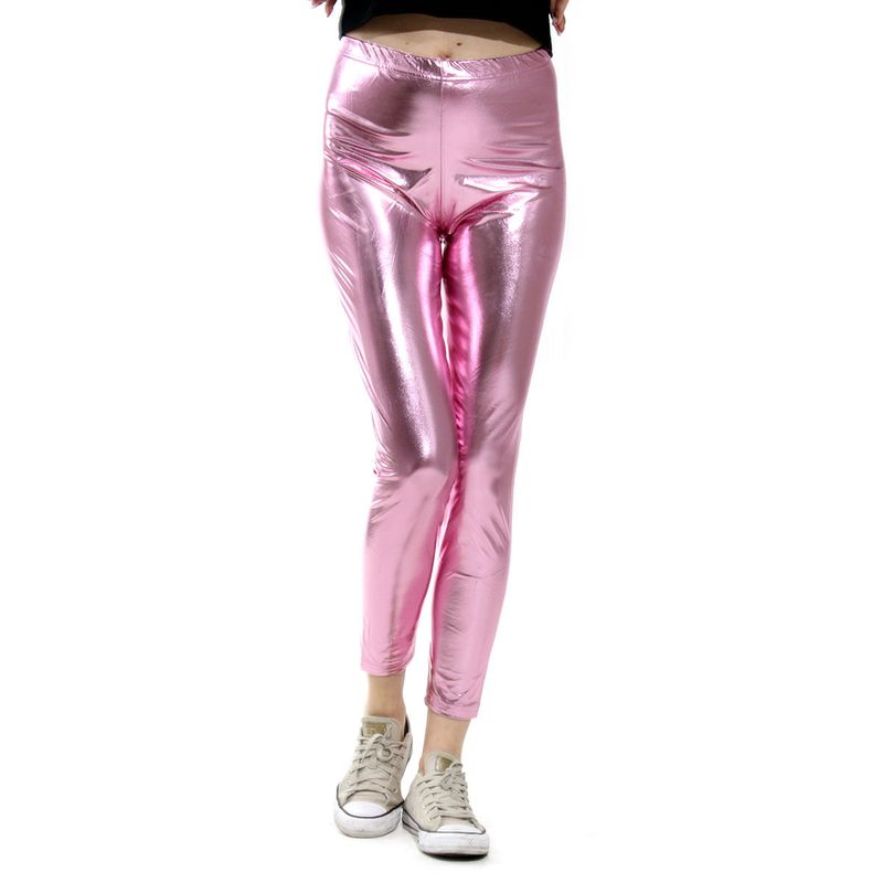 Calça Metalizada Lame Abrakadabra Fantasias Rosa