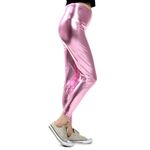 Calça Metalizada Lame Abrakadabra Fantasias Rosa