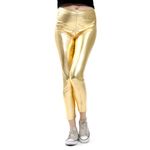 Calça Metalizada Lame Abrakadabra Fantasias Dourado