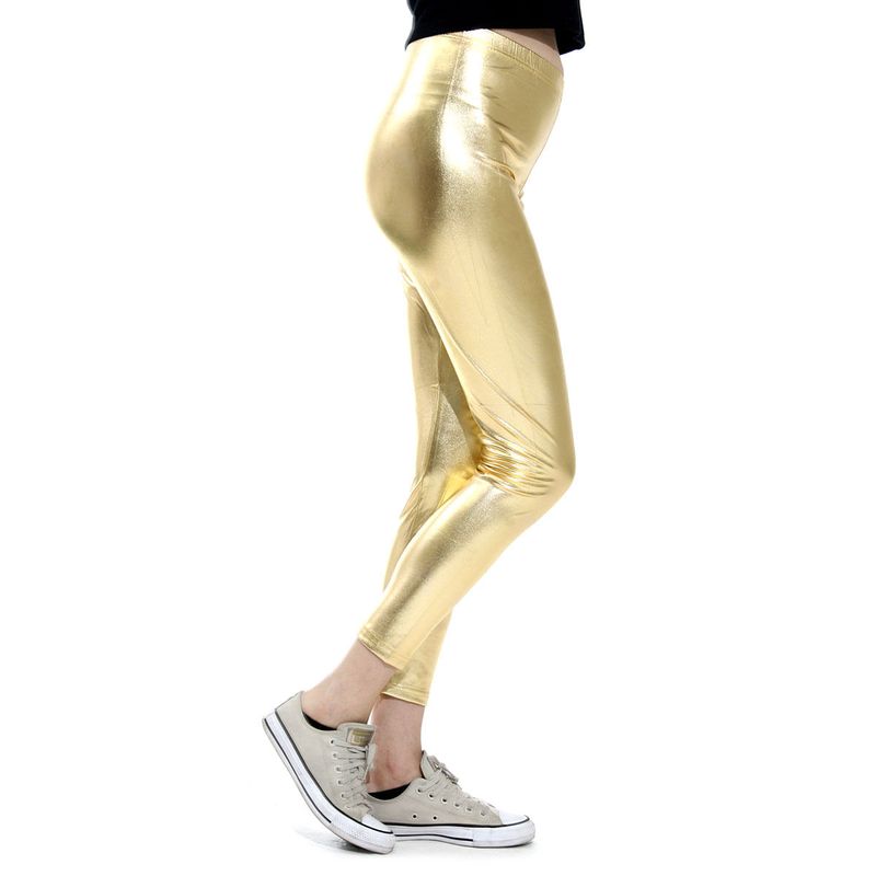 Calça Metalizada Lame Abrakadabra Fantasias Dourado