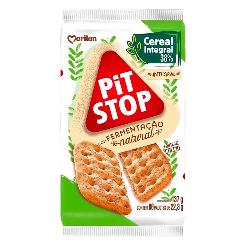 Biscoito Pit Stop Integral Fermentação Natural 22,8g c/6 - Marilan