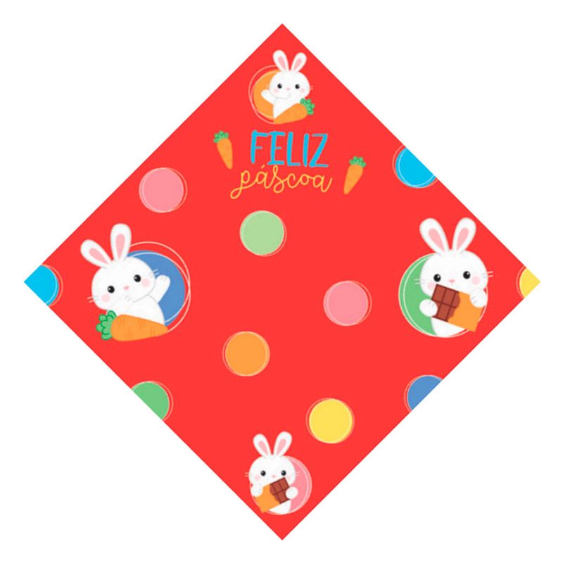 Embalagem Para Ovo de Páscoa Floquinhos Vermelho 32x32cm c/25 - Carber