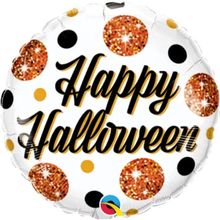 Balão Qualatex 09" - Redondo Solto - Halloween-Brilhante Pontos - 1 Un