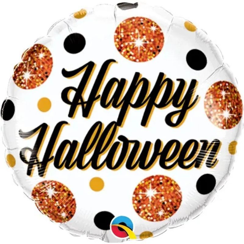 Balão Qualatex 09" - Redondo Solto - Halloween-Brilhante Pontos - 1 Un