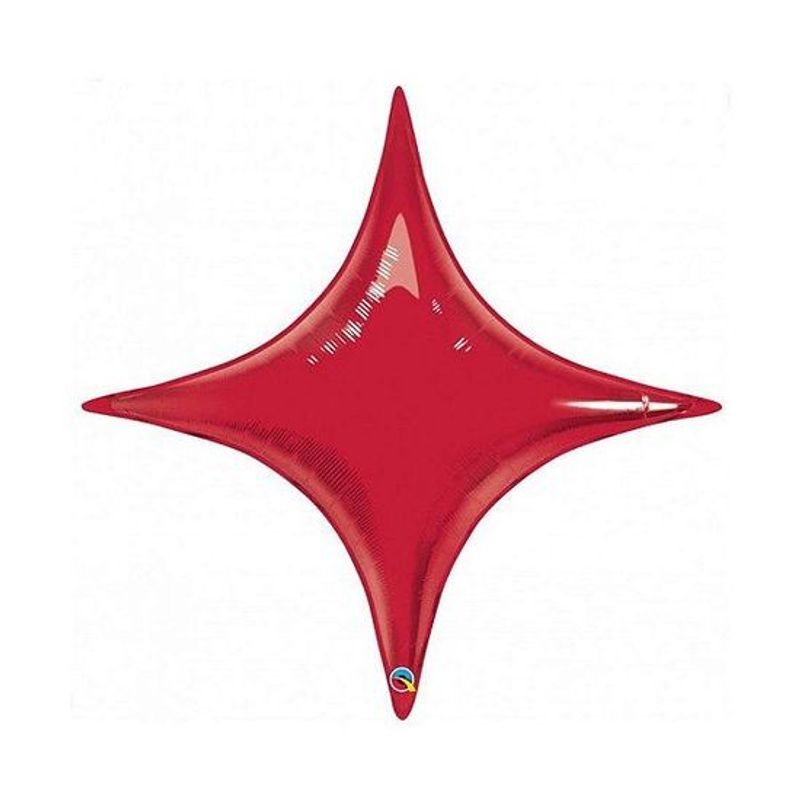Balão Qualatex 40" - Shape Solto - Starpoint Vermelho Rubi - 1 Un
