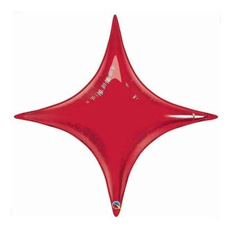 Balão Qualatex 20" - Shape Solto - Starpoint Vermelho Rubi - 1 Un