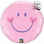 Balão Qualatex 18" - Redondo Solto - Sorriso Rosa Bebê - 1 Un