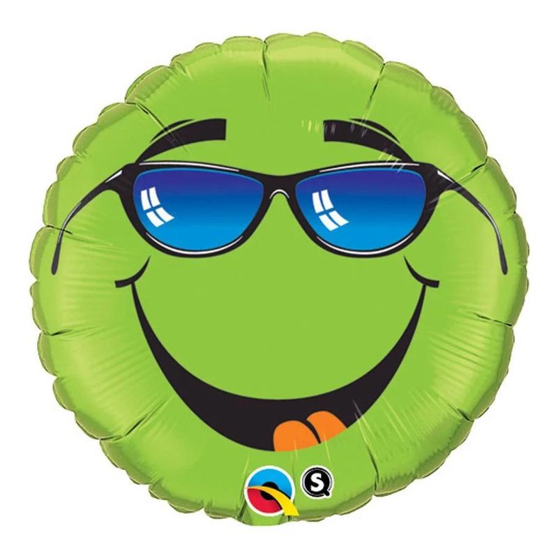 Balão Qualatex 18" - Redondo - Sorriso Bacana Verde - 1 Un